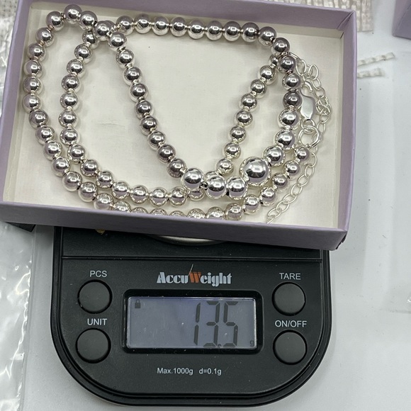 Vintage Sterling Silver Graduated Bead Necklace – 16" – 13.5g - Picture 16 of 16